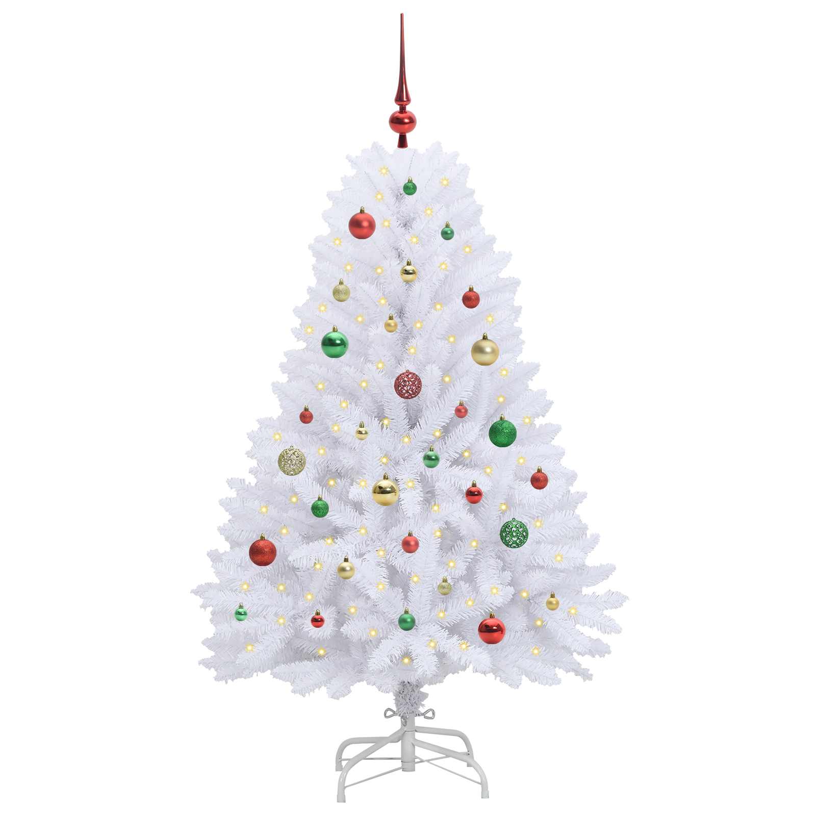 Künstlicher klappbarer Weihnachtsbaum Weiß 150 cm PVC und Stahl