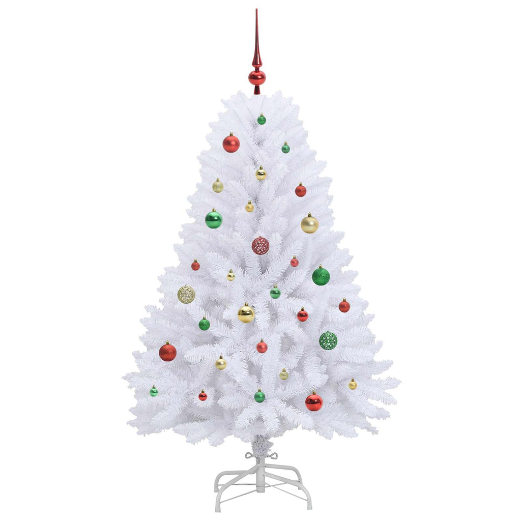 Künstlicher klappbarer Weihnachtsbaum Weiß 150 cm PVC und Stahl