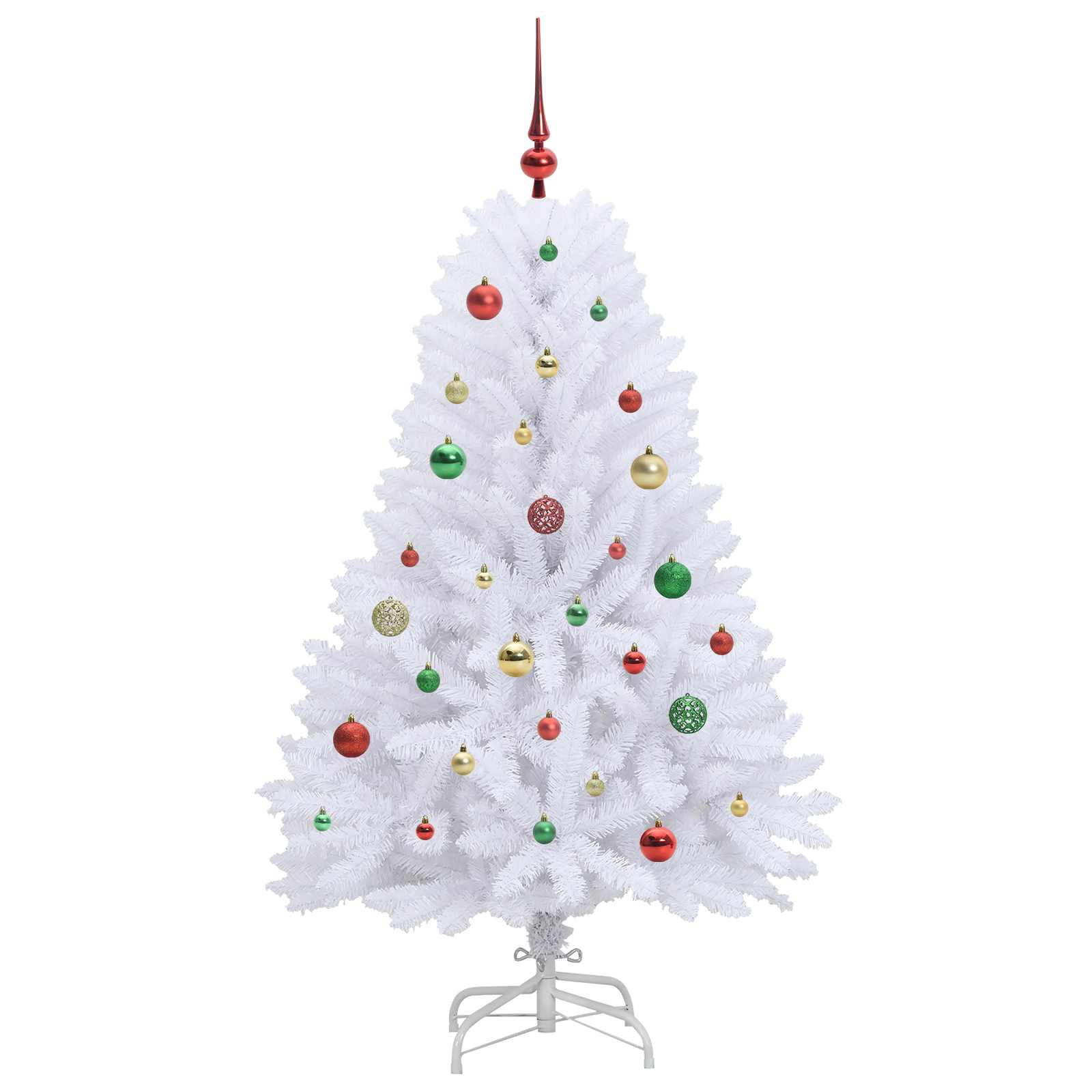 Künstlicher klappbarer Weihnachtsbaum Weiß 150 cm PVC und Stahl