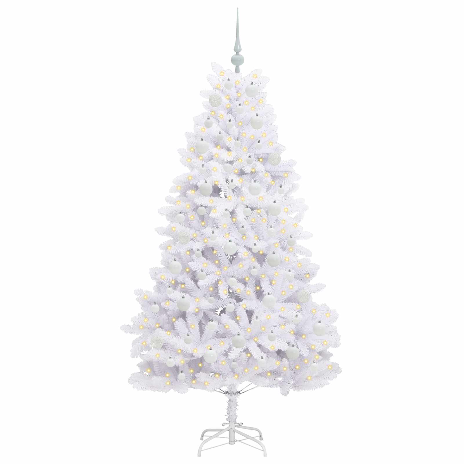 Künstlicher klappbarer Weihnachtsbaum Weiß 180 cm PVC und Stahl