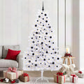 Künstlicher klappbarer Weihnachtsbaum Weiß 210 cm PVC und Stahl
