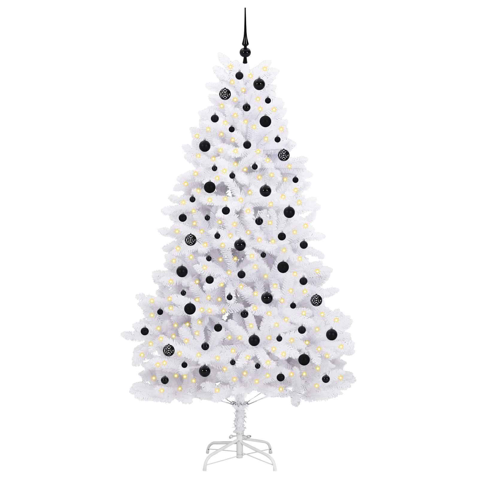 Künstlicher klappbarer Weihnachtsbaum Weiß 210 cm PVC und Stahl