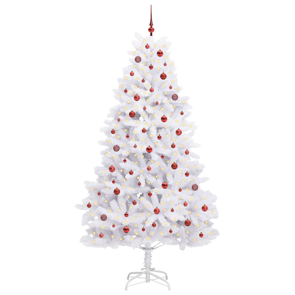 Künstlicher klappbarer Weihnachtsbaum Weiß 240 cm PVC und Stahl