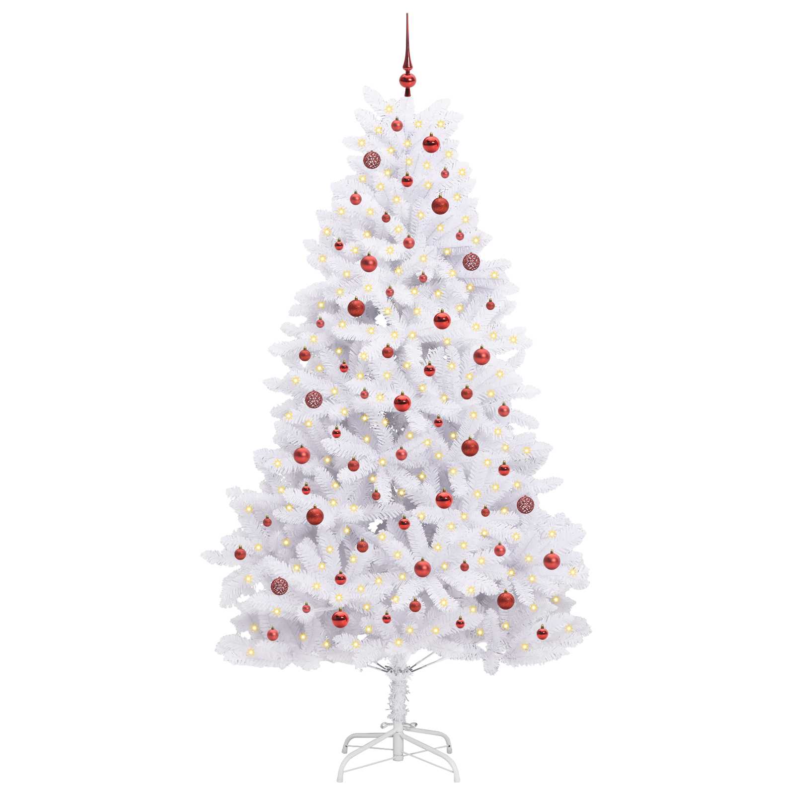 Künstlicher klappbarer Weihnachtsbaum Weiß 240 cm PVC und Stahl