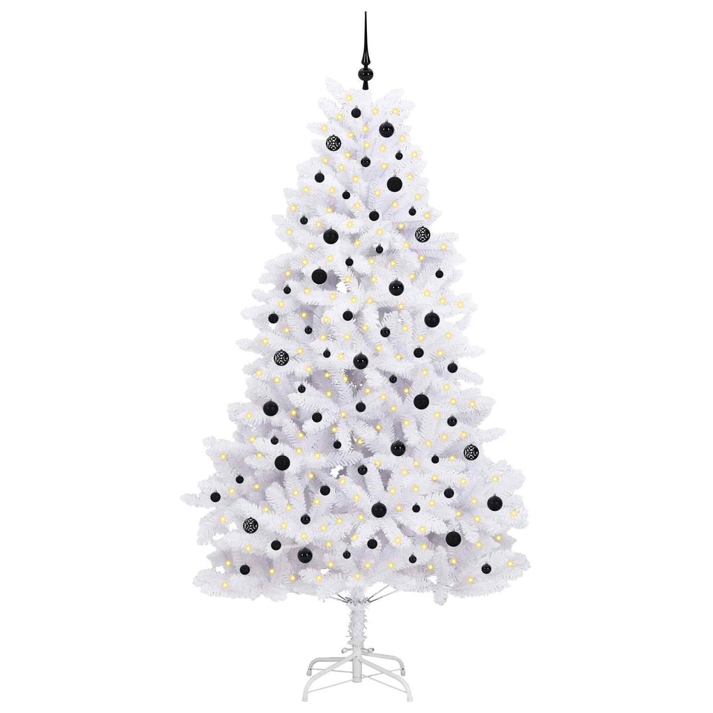 Künstlicher klappbarer Weihnachtsbaum Weiß 240 cm PVC und Stahl