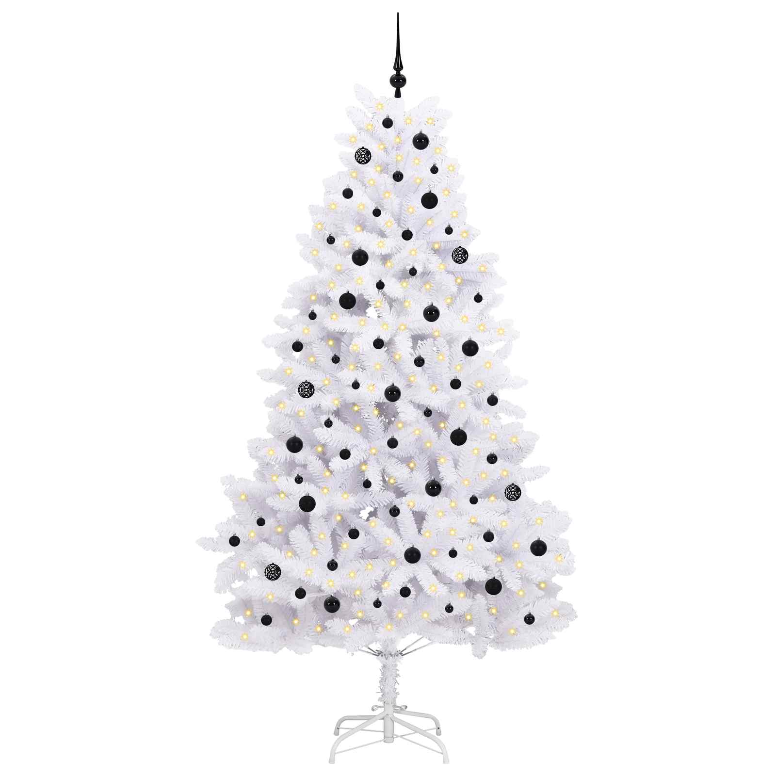 Künstlicher klappbarer Weihnachtsbaum Weiß 240 cm PVC und Stahl
