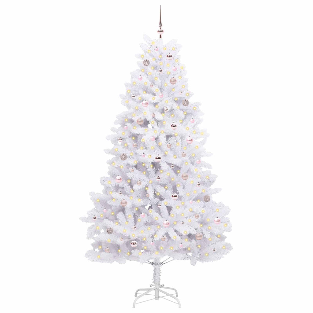 Künstlicher klappbarer Weihnachtsbaum Weiß 240 cm PVC und Stahl