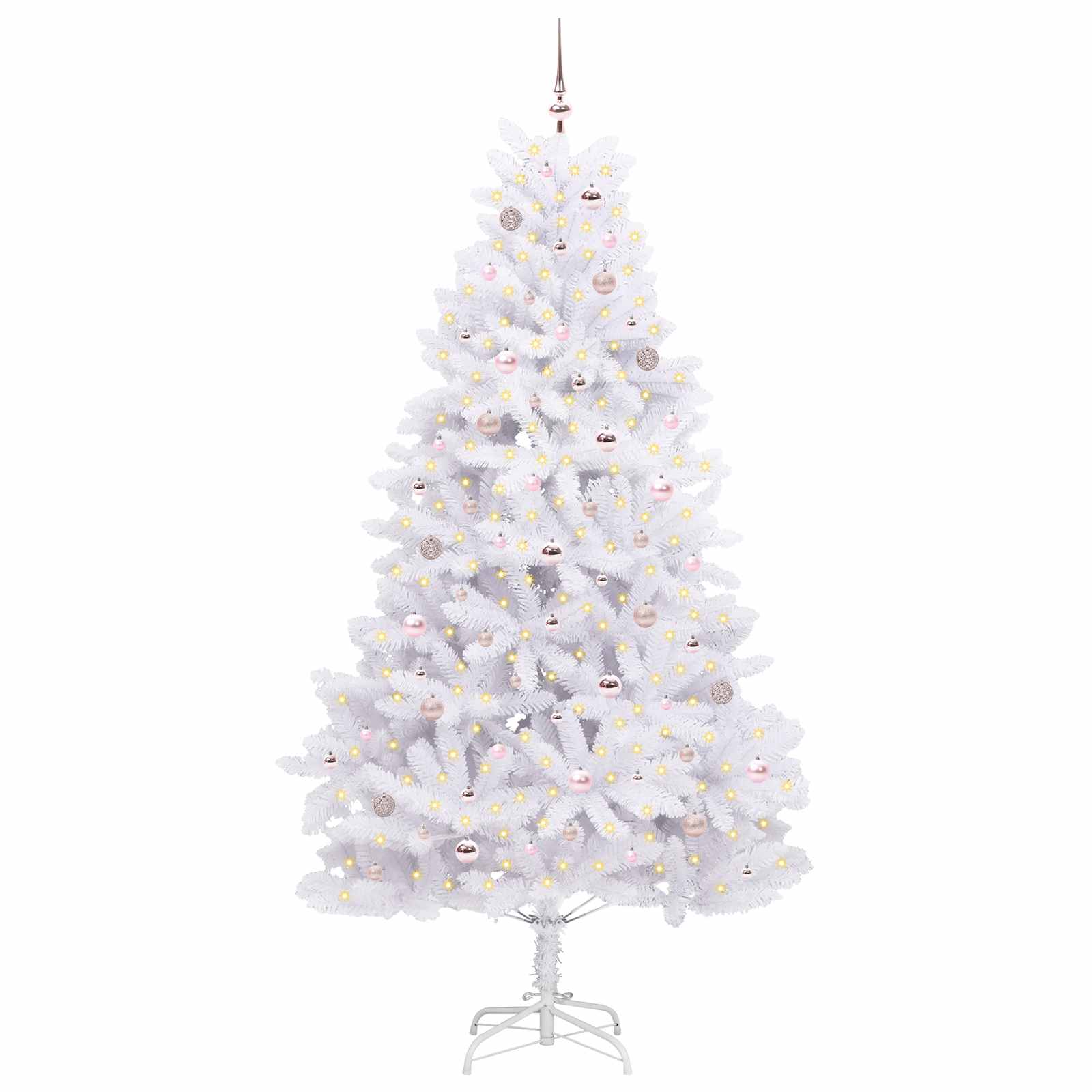 Künstlicher klappbarer Weihnachtsbaum Weiß 240 cm PVC und Stahl