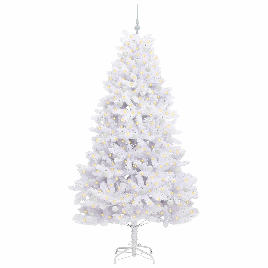Künstlicher klappbarer Weihnachtsbaum Weiß 240 cm PVC und Stahl