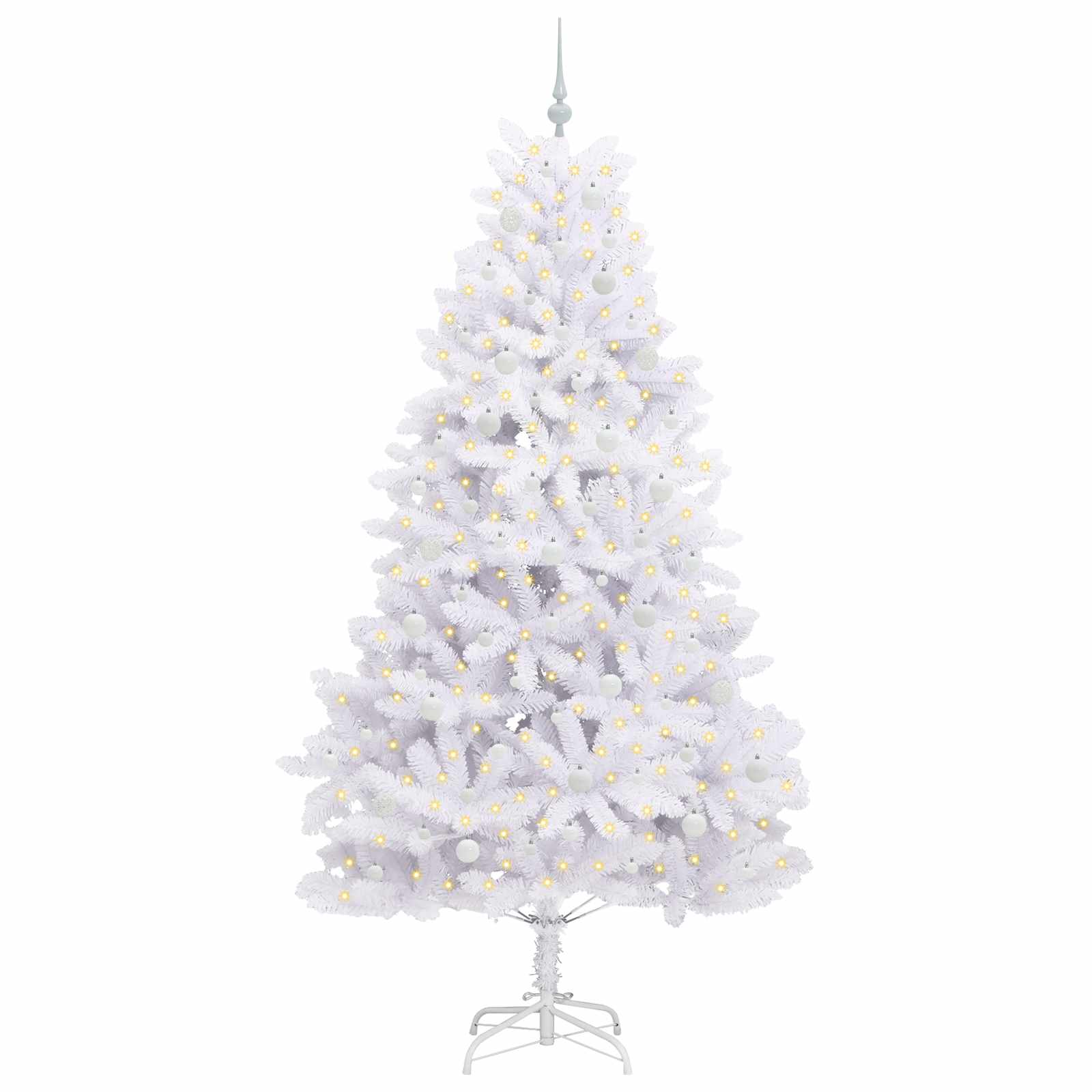 Künstlicher klappbarer Weihnachtsbaum Weiß 240 cm PVC und Stahl