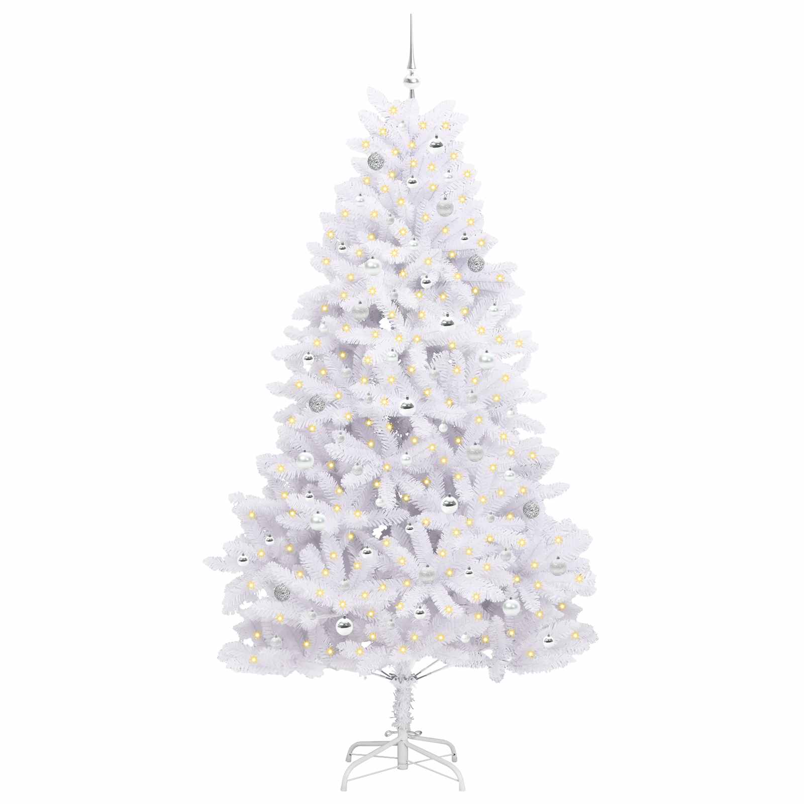 Künstlicher klappbarer Weihnachtsbaum Weiß 240 cm PVC und Stahl