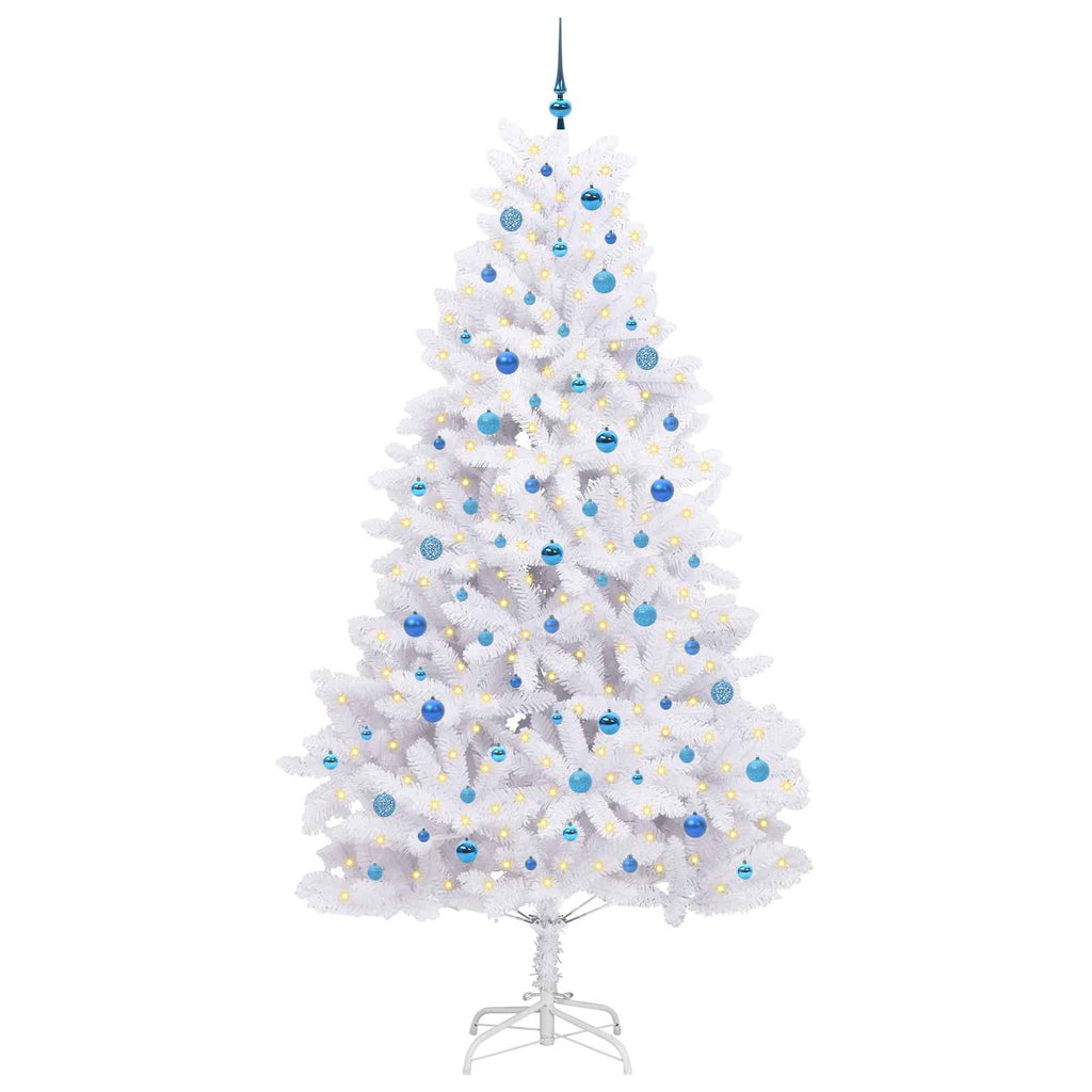 Künstlicher klappbarer Weihnachtsbaum Weiß 240 cm PVC und Stahl