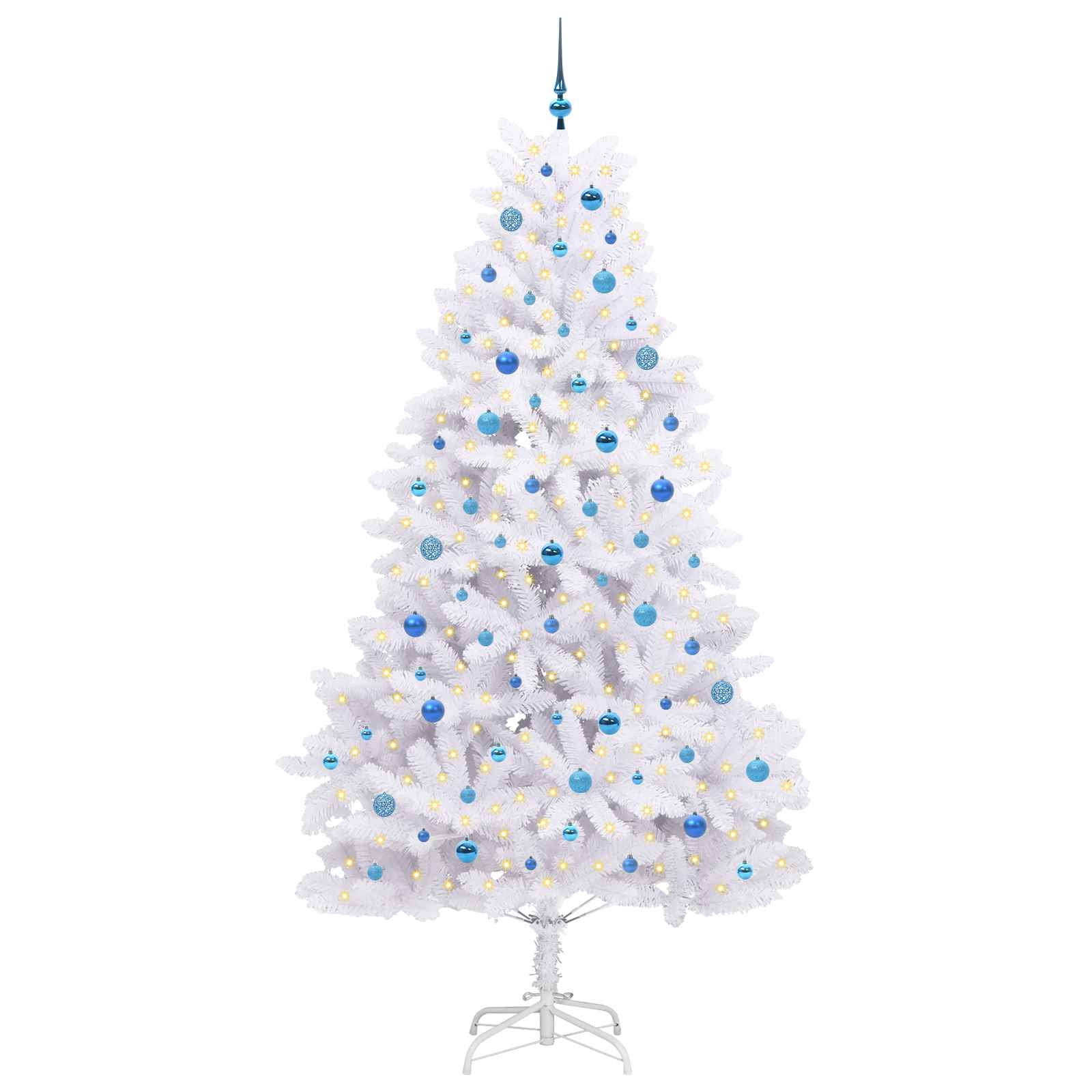Künstlicher klappbarer Weihnachtsbaum Weiß 240 cm PVC und Stahl