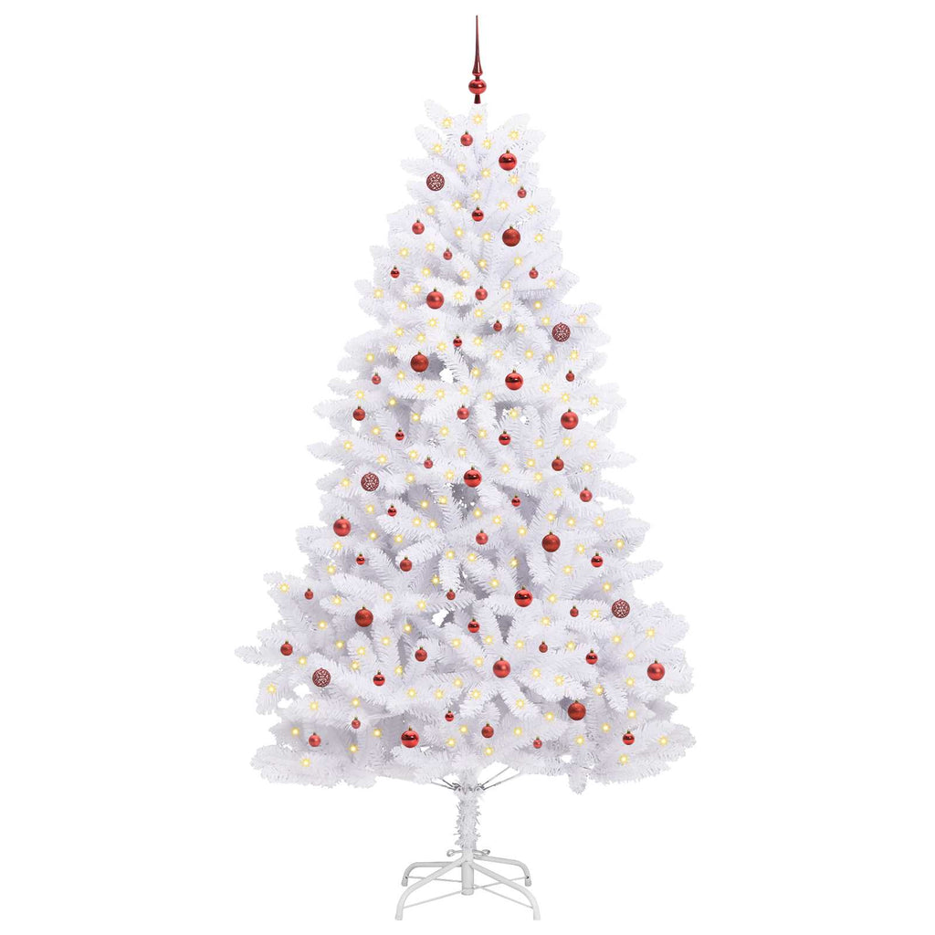 Künstlicher klappbarer Weihnachtsbaum Weiß 270 cm PVC und Stahl