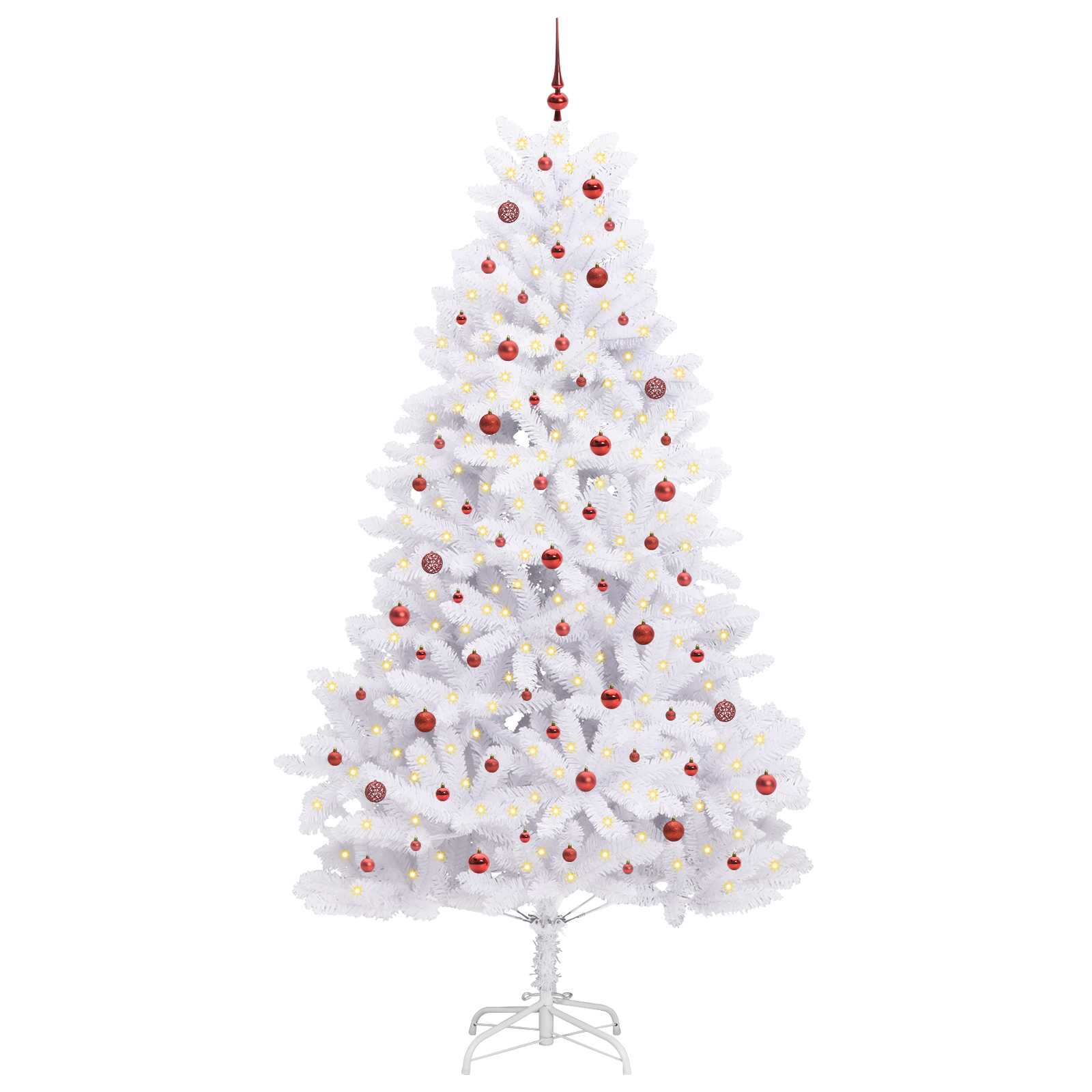 Künstlicher klappbarer Weihnachtsbaum Weiß 270 cm PVC und Stahl