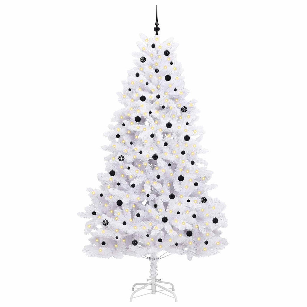 Künstlicher klappbarer Weihnachtsbaum Weiß 270 cm PVC und Stahl