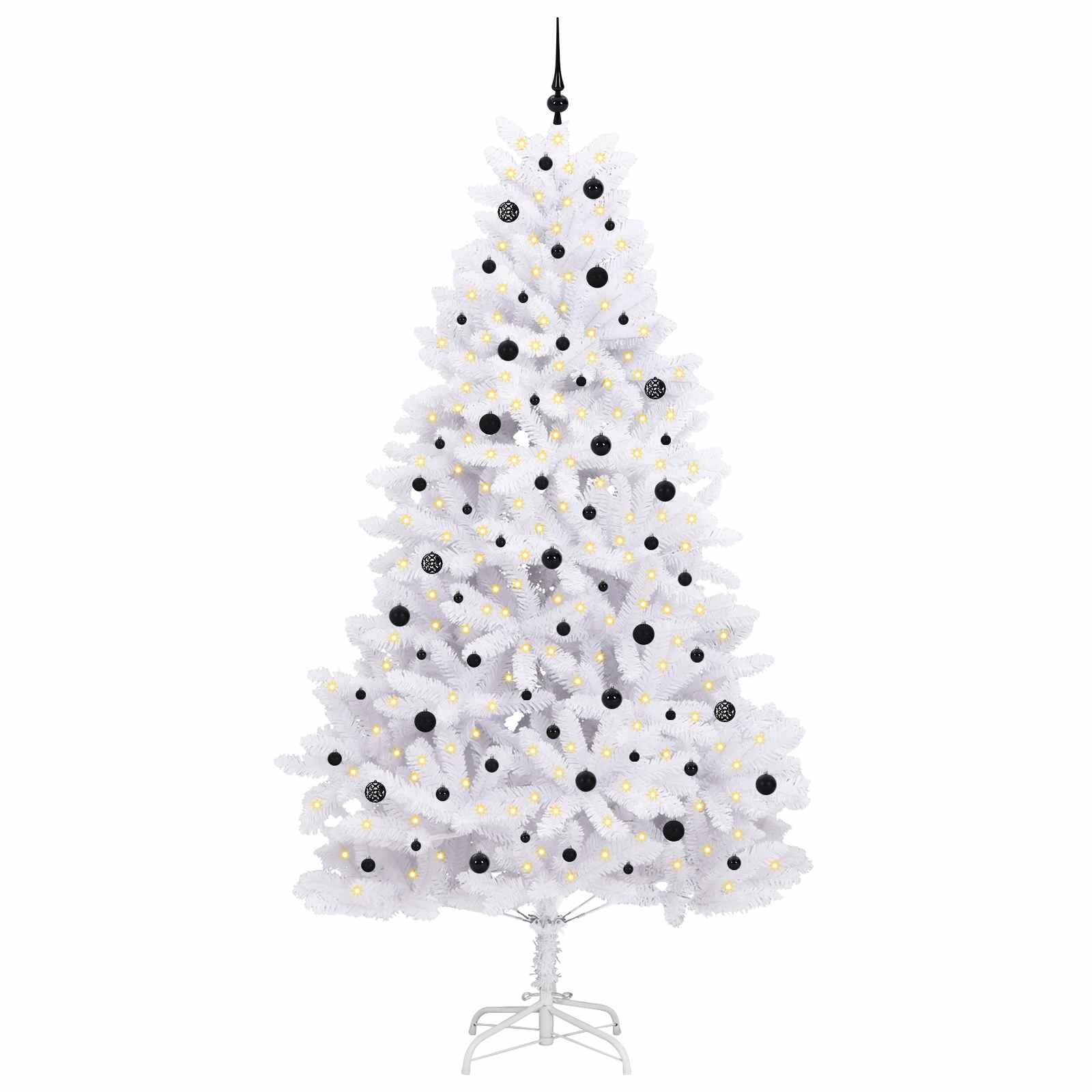 Künstlicher klappbarer Weihnachtsbaum Weiß 270 cm PVC und Stahl
