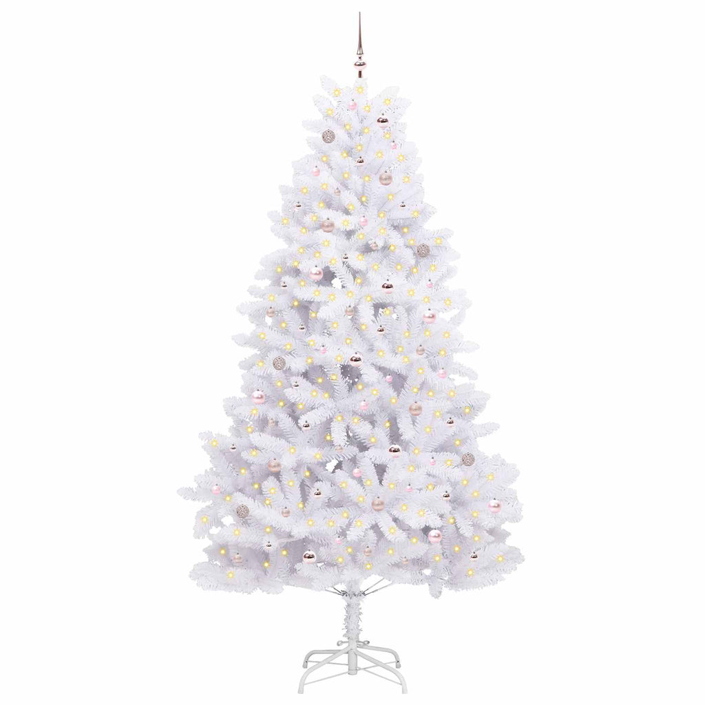 Künstlicher klappbarer Weihnachtsbaum Weiß 270 cm PVC und Stahl