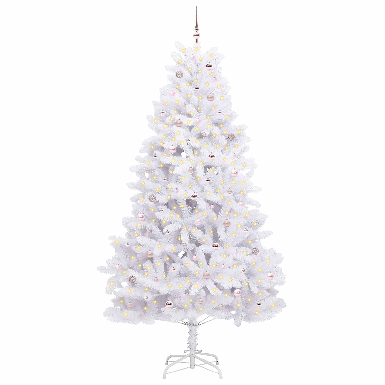 Künstlicher klappbarer Weihnachtsbaum Weiß 270 cm PVC und Stahl