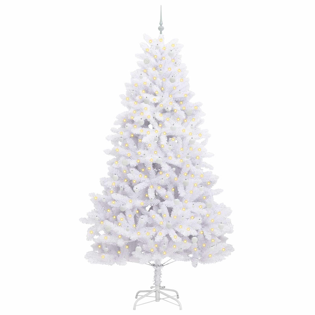 Künstlicher klappbarer Weihnachtsbaum Weiß 270 cm PVC und Stahl