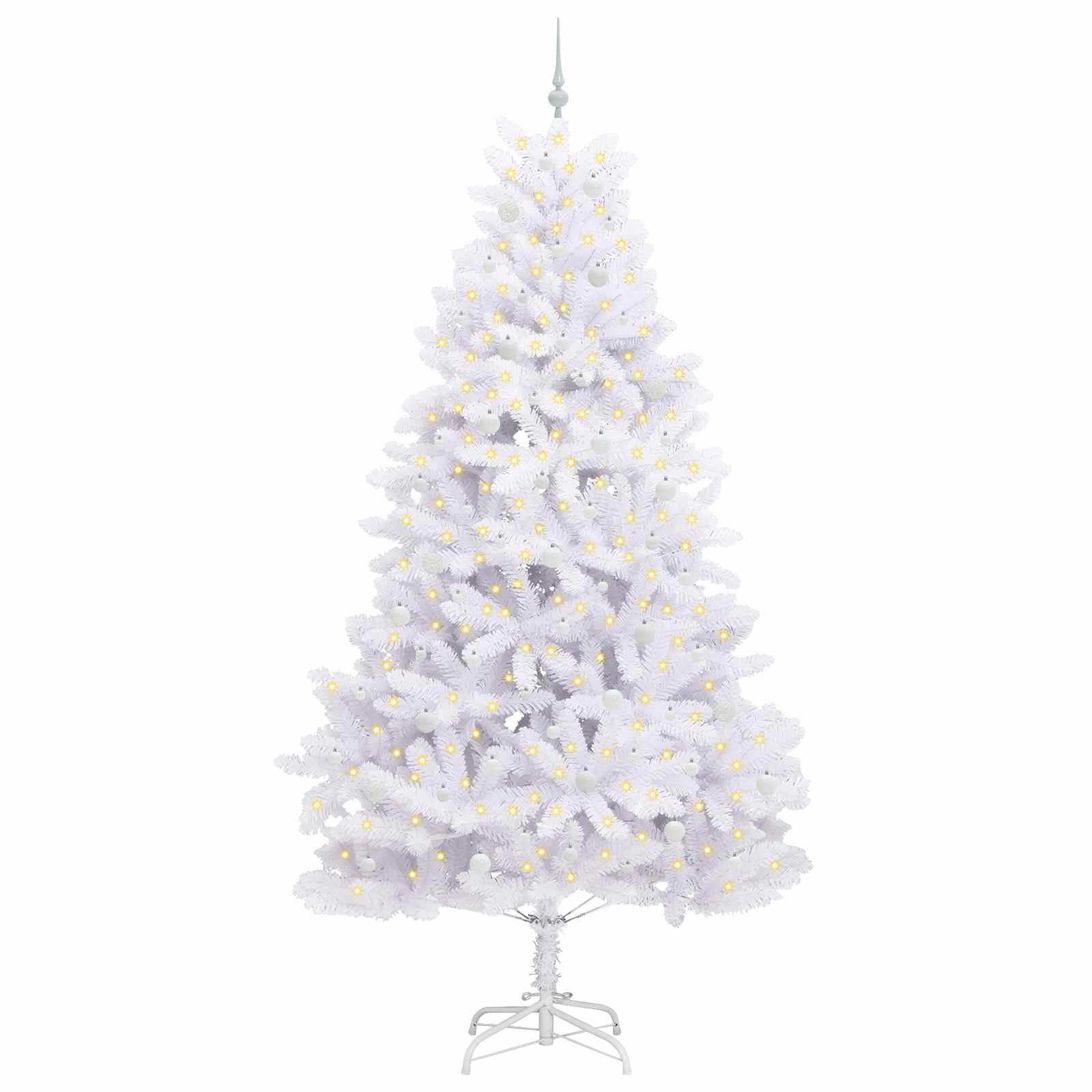 Künstlicher klappbarer Weihnachtsbaum Weiß 270 cm PVC und Stahl