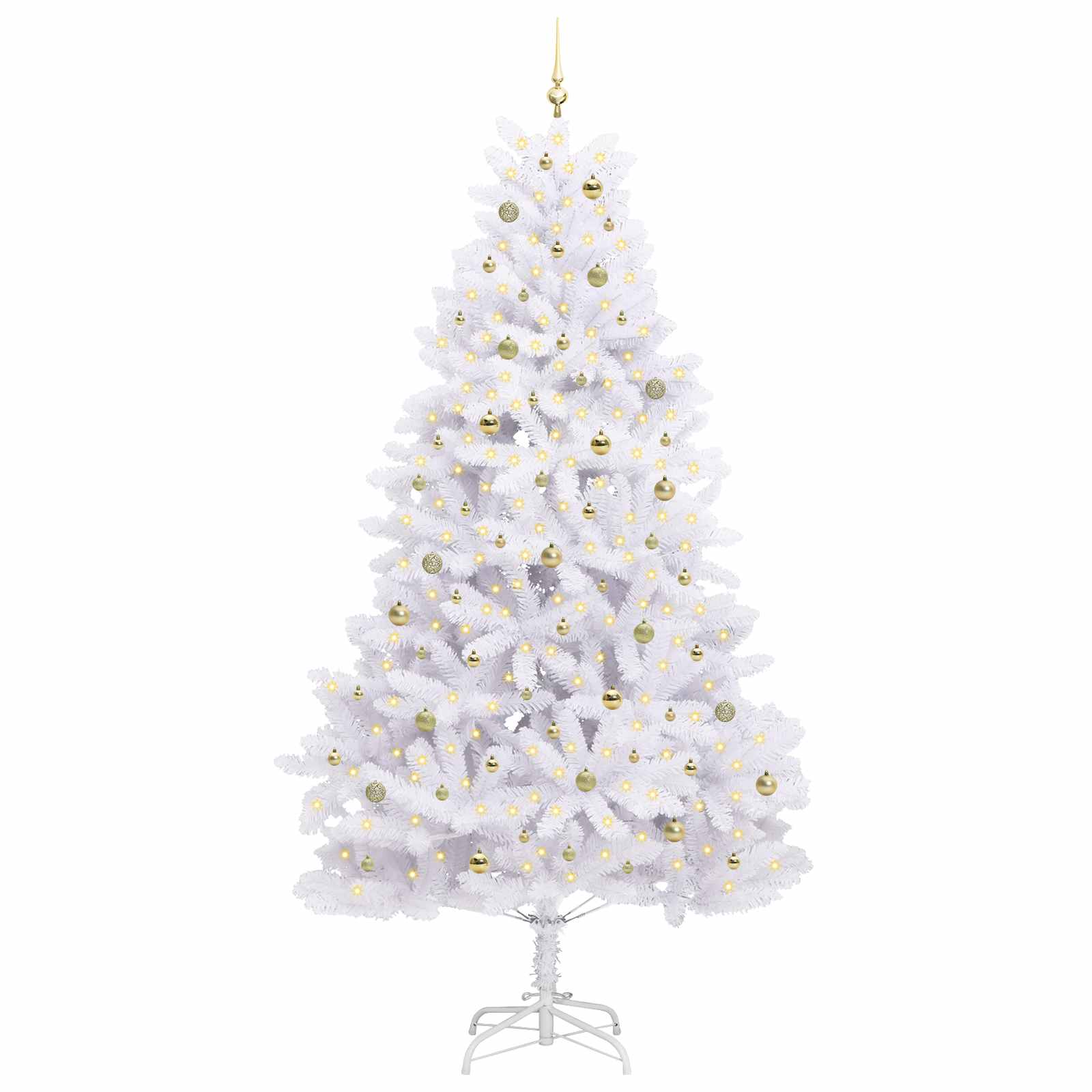 Künstlicher klappbarer Weihnachtsbaum Weiß 270 cm PVC und Stahl