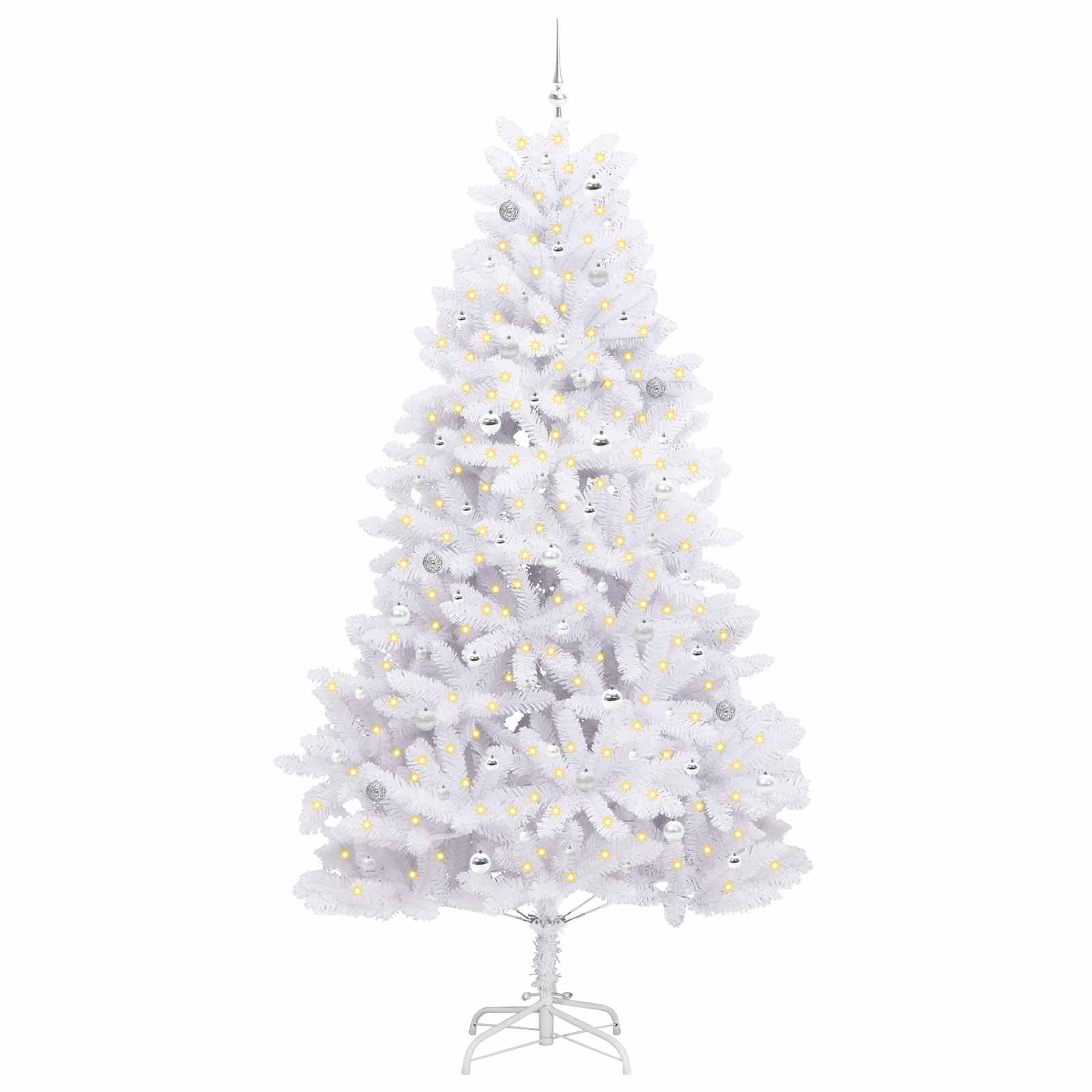 Künstlicher klappbarer Weihnachtsbaum Weiß 270 cm PVC und Stahl