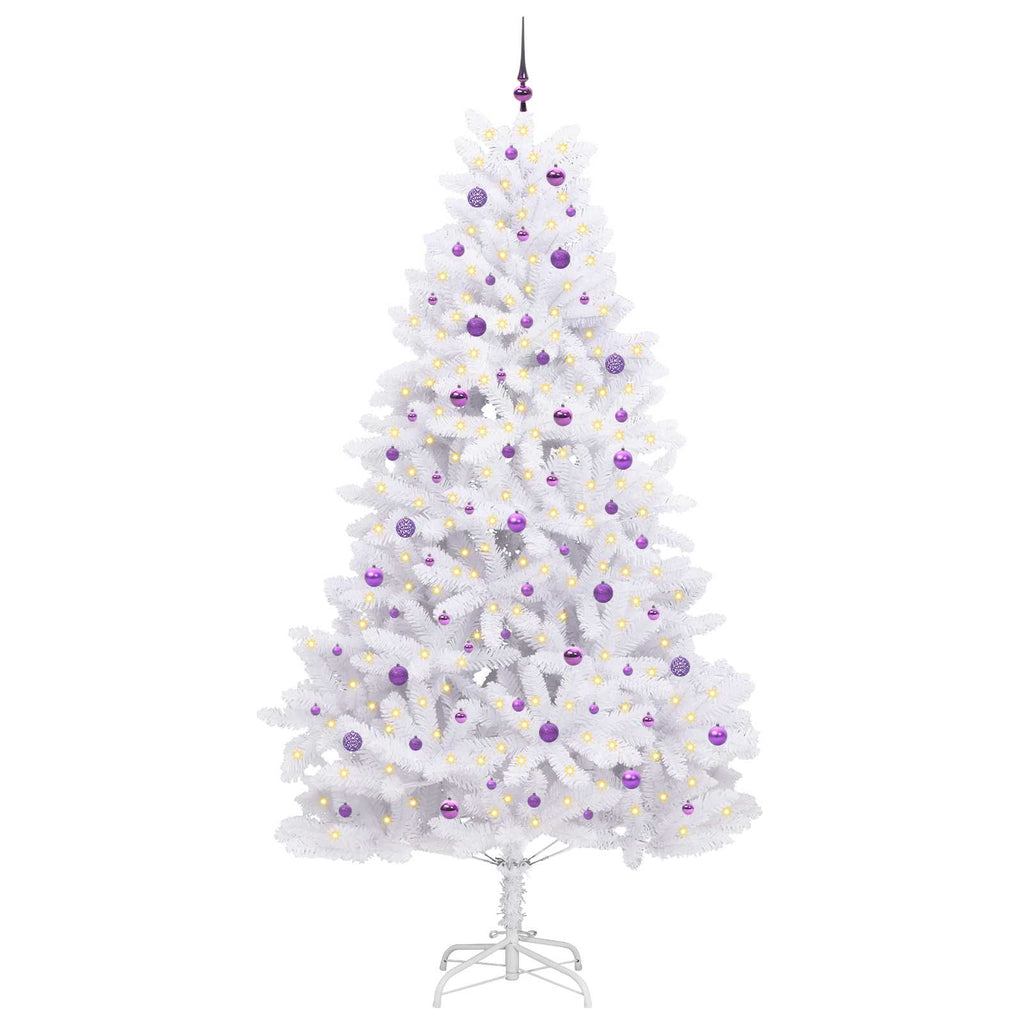 Künstlicher klappbarer Weihnachtsbaum Weiß 270 cm PVC und Stahl