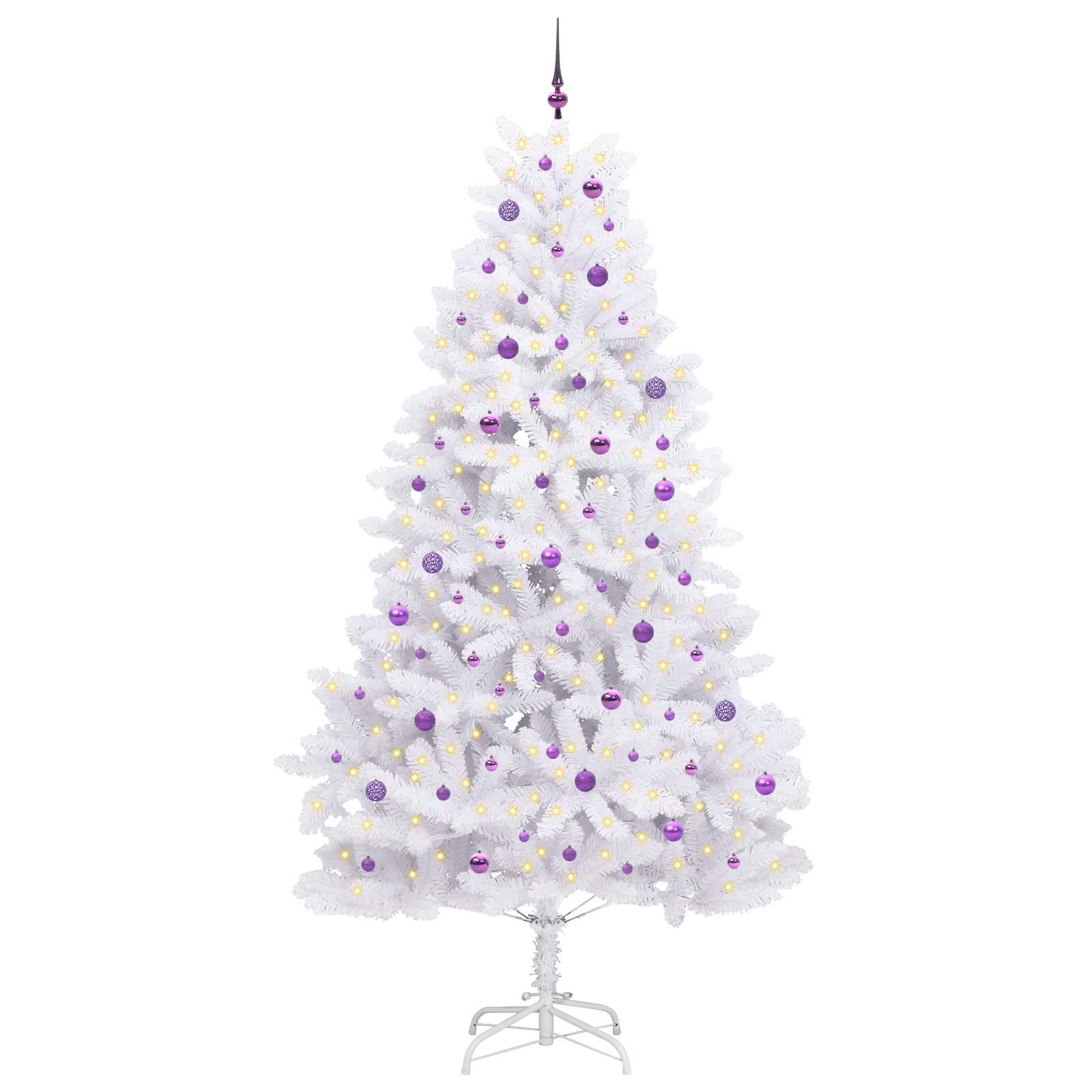 Künstlicher klappbarer Weihnachtsbaum Weiß 270 cm PVC und Stahl