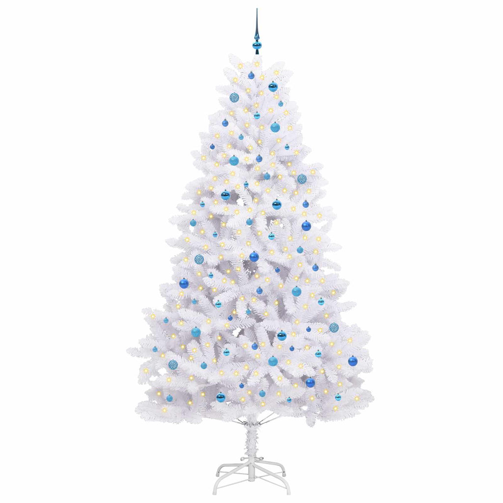 Künstlicher klappbarer Weihnachtsbaum Weiß 270 cm PVC und Stahl