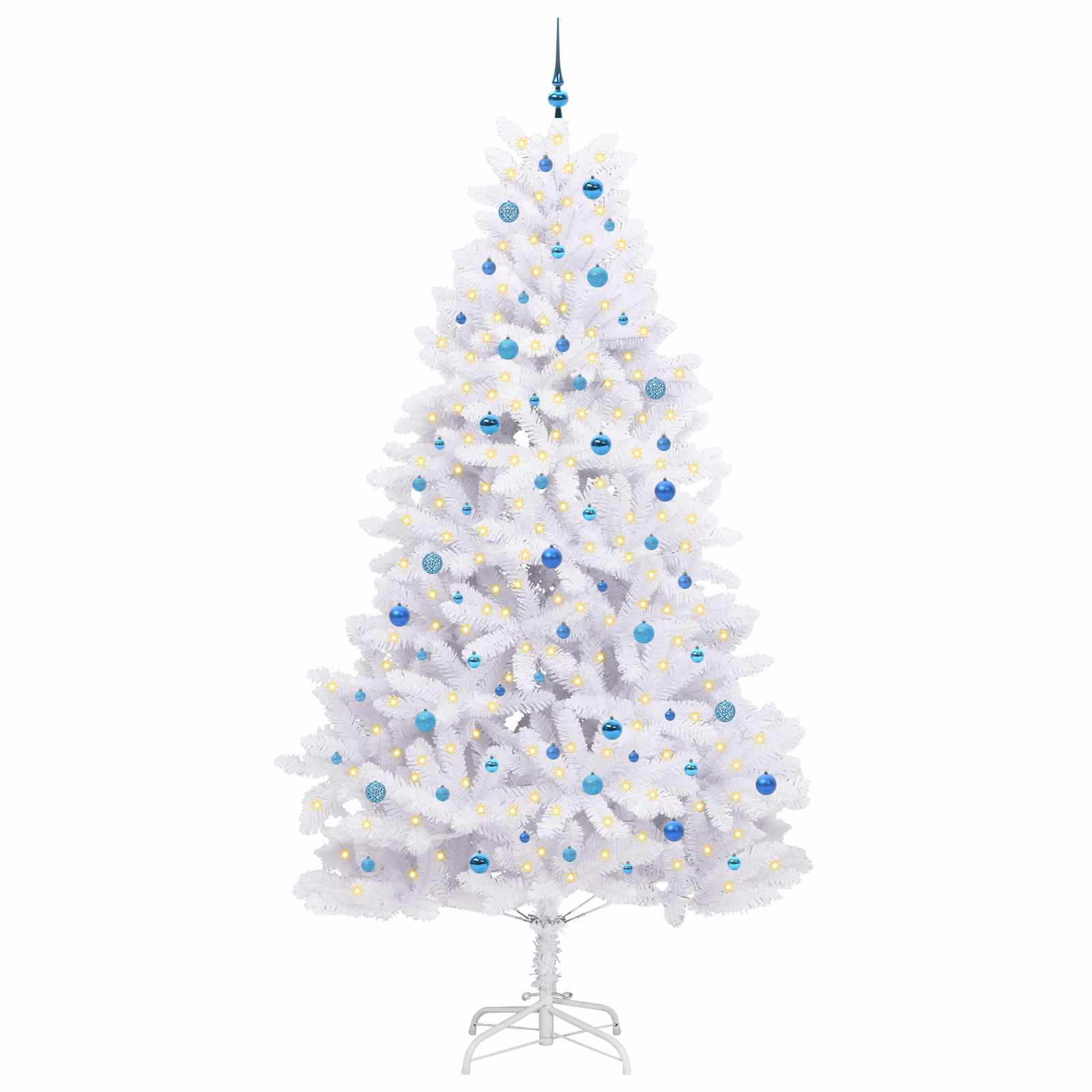 Künstlicher klappbarer Weihnachtsbaum Weiß 270 cm PVC und Stahl