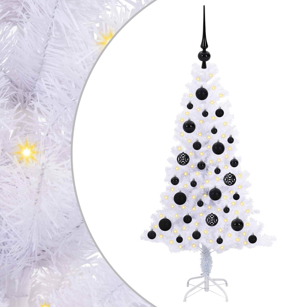 Künstlicher Weihnachtsbaum Weiß 120 cm PVC und Stahl