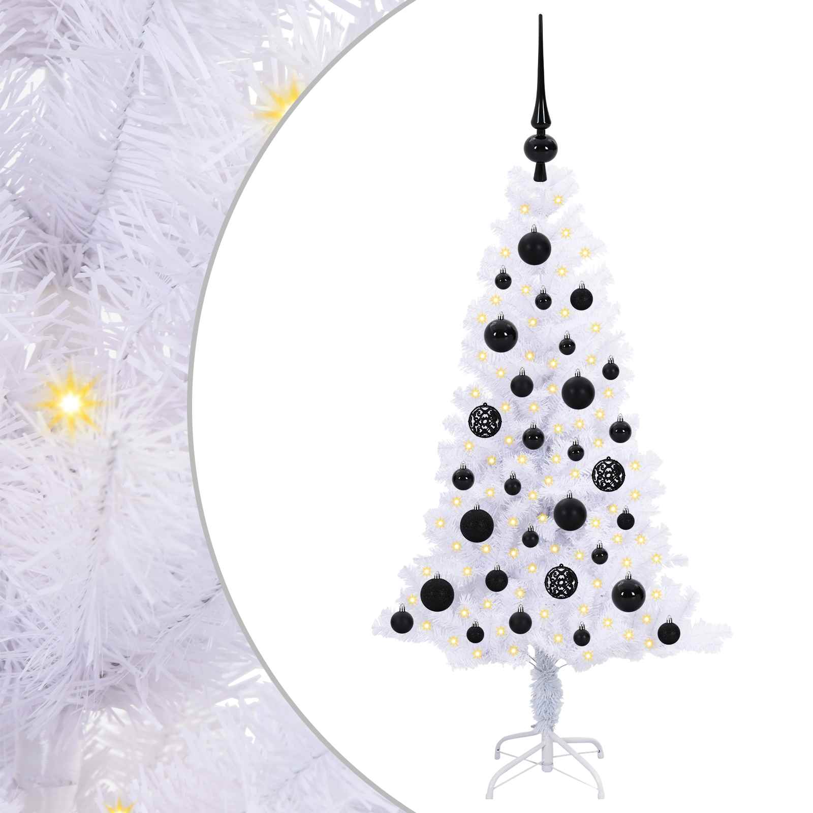 Künstlicher Weihnachtsbaum Weiß 120 cm PVC und Stahl