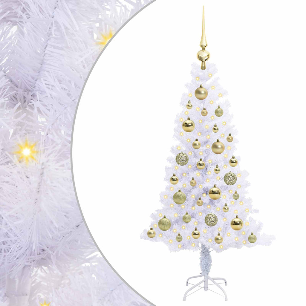 Künstlicher Weihnachtsbaum Weiß 120 cm PVC und Stahl