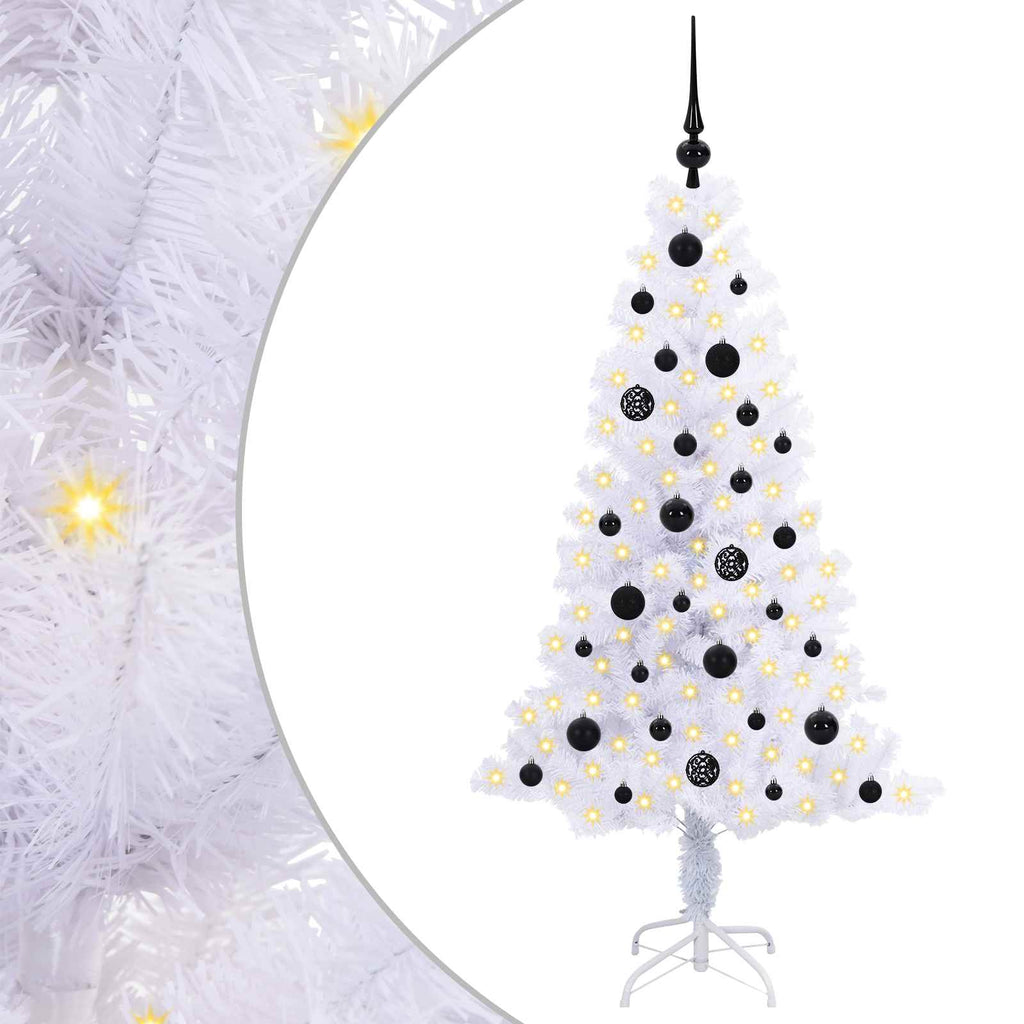 Künstlicher Weihnachtsbaum Weiß 150 cm PVC und Stahl