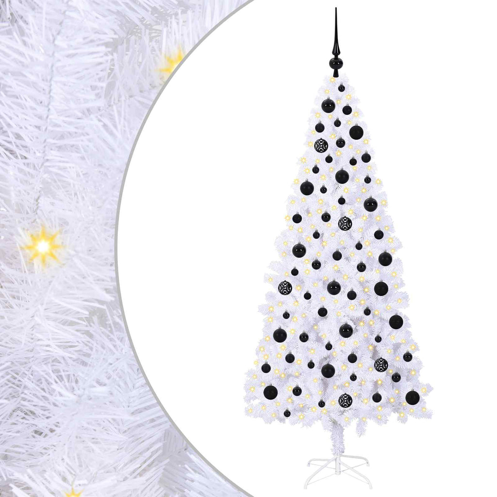 Künstlicher Weihnachtsbaum Weiß 180 cm PVC und Stahl