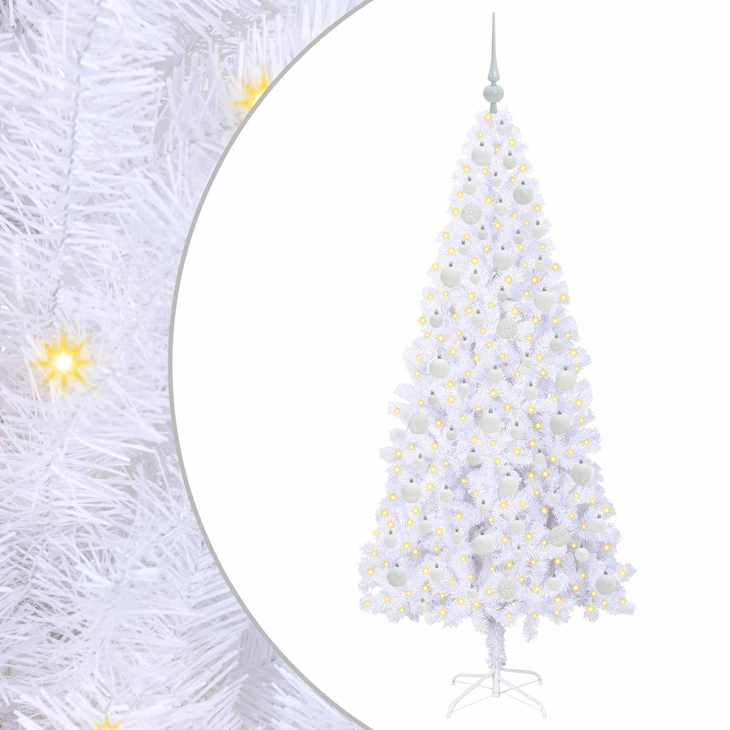 Künstlicher Weihnachtsbaum Weiß 180 cm PVC und Stahl