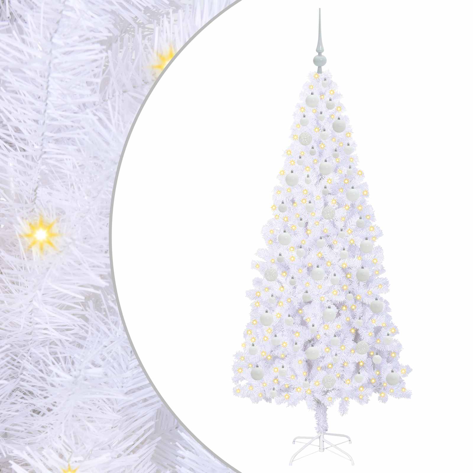 Künstlicher Weihnachtsbaum Weiß 180 cm PVC und Stahl