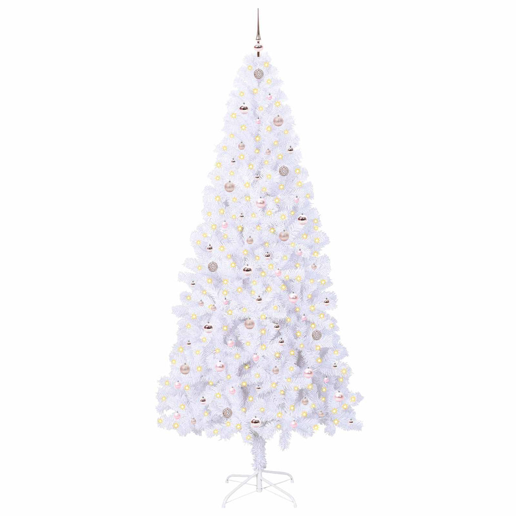 Künstlicher Weihnachtsbaum Weiß 240 cm PVC und Stahl