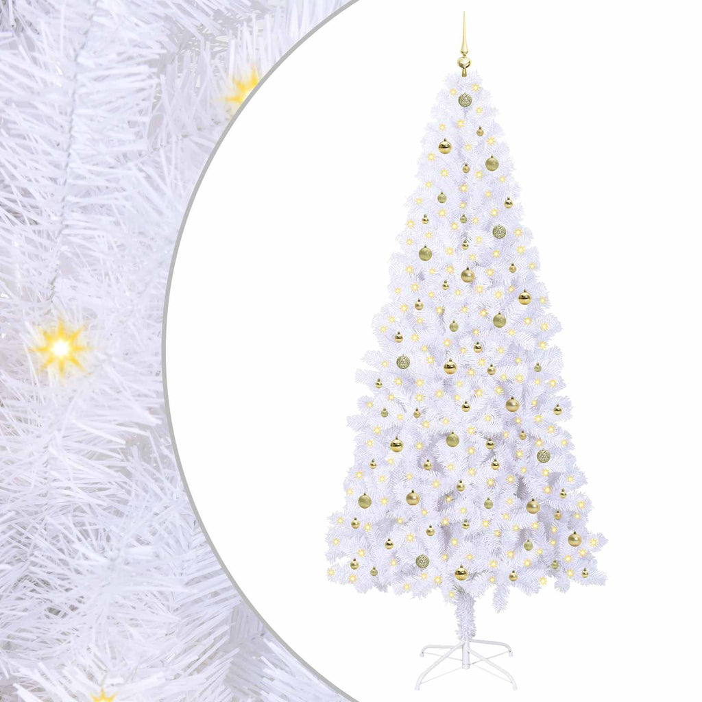 Künstlicher Weihnachtsbaum Weiß 240 cm PVC und Stahl