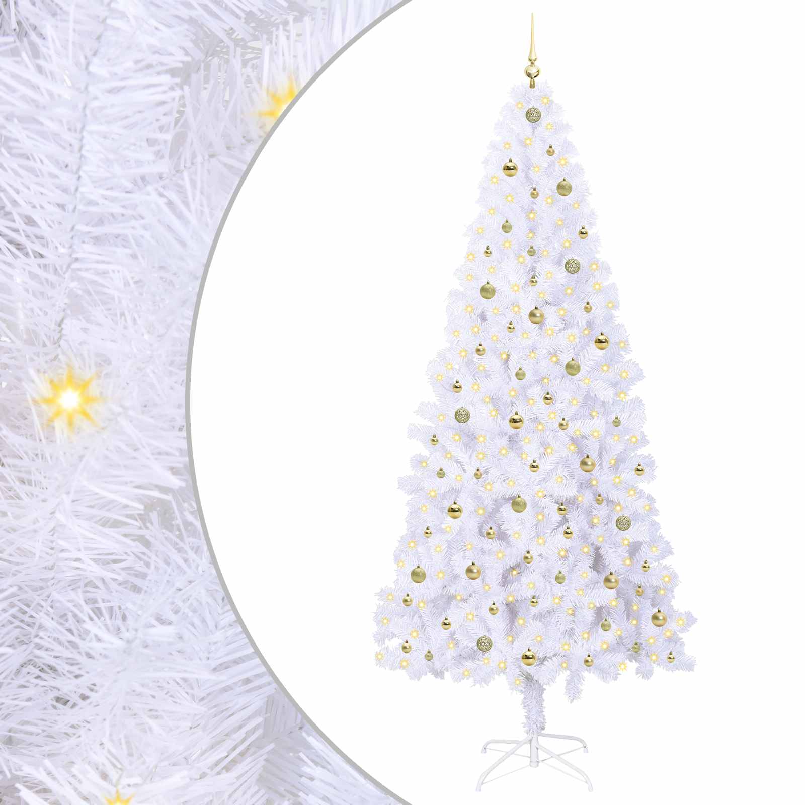 Künstlicher Weihnachtsbaum Weiß 240 cm PVC und Stahl