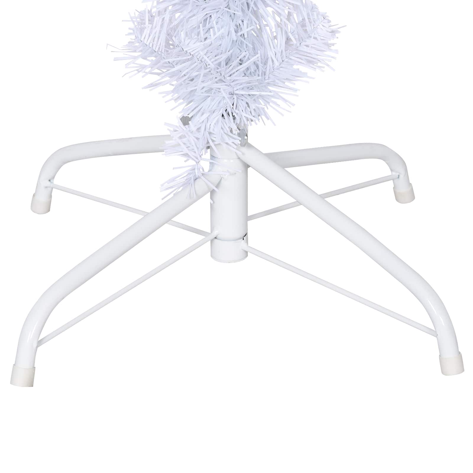 Künstlicher Weihnachtsbaum Weiß 120 cm PVC und Stahl