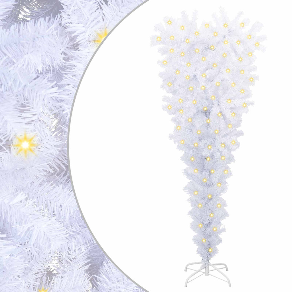 Künstlicher Weihnachtsbaum Weiß 120 cm PVC und Stahl