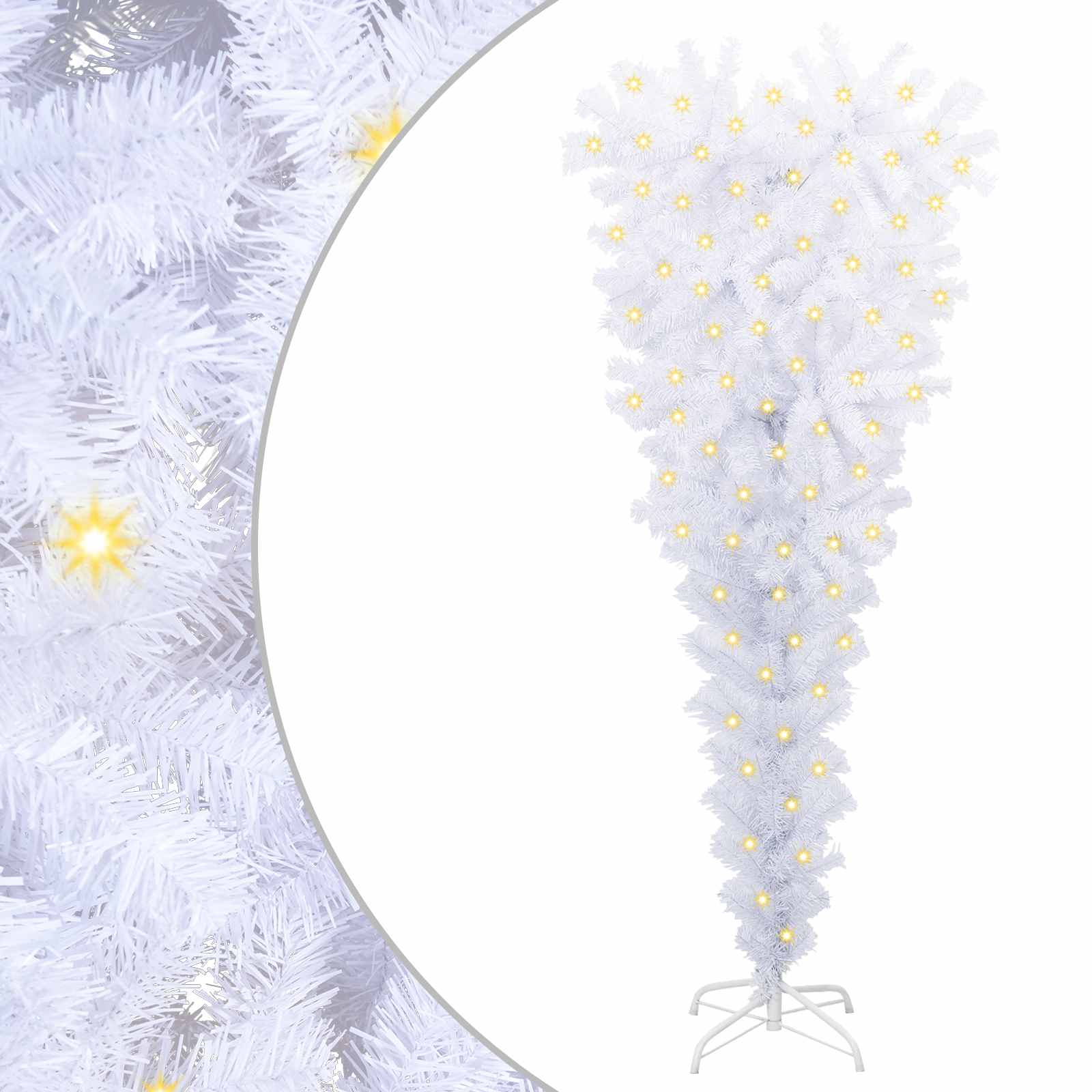 Künstlicher Weihnachtsbaum Weiß 120 cm PVC und Stahl