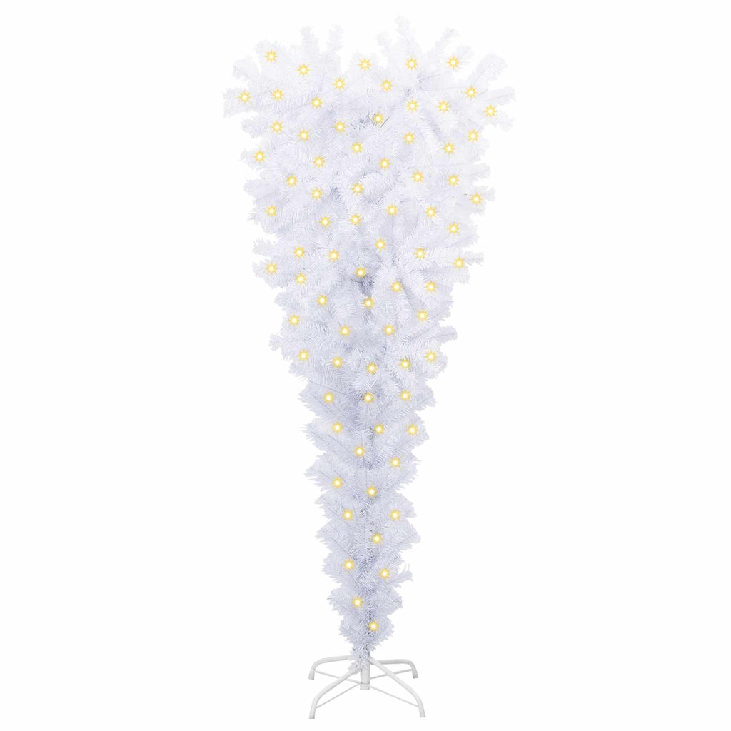 Künstlicher Weihnachtsbaum Weiß 120 cm PVC und Stahl