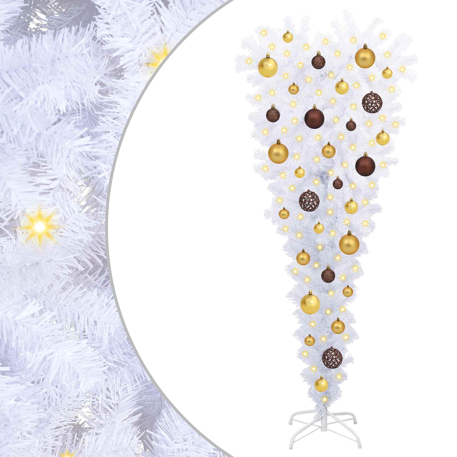 Künstlicher Weihnachtsbaum Weiß 120 cm PVC und Stahl