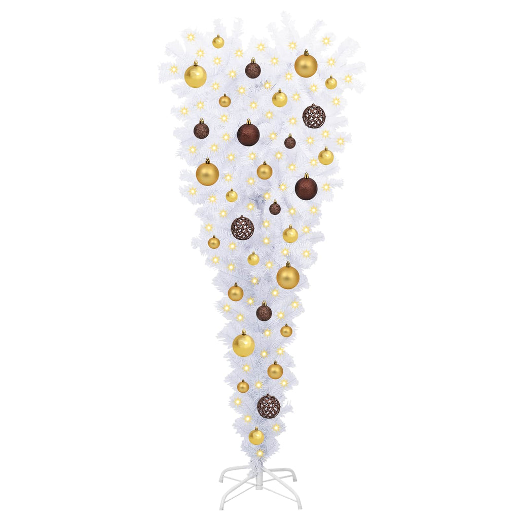 Künstlicher Weihnachtsbaum Weiß 120 cm PVC und Stahl