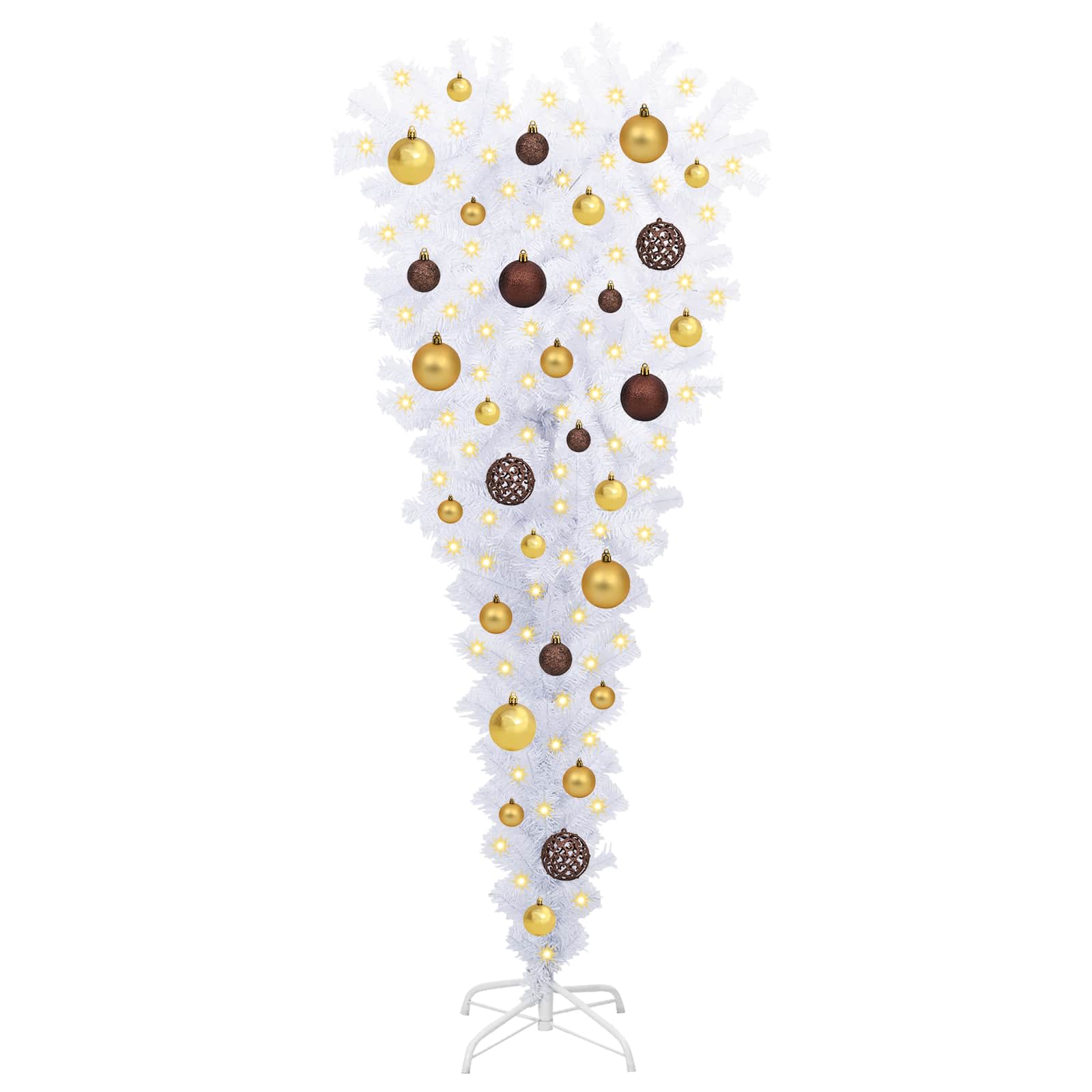 Künstlicher Weihnachtsbaum Weiß 120 cm PVC und Stahl
