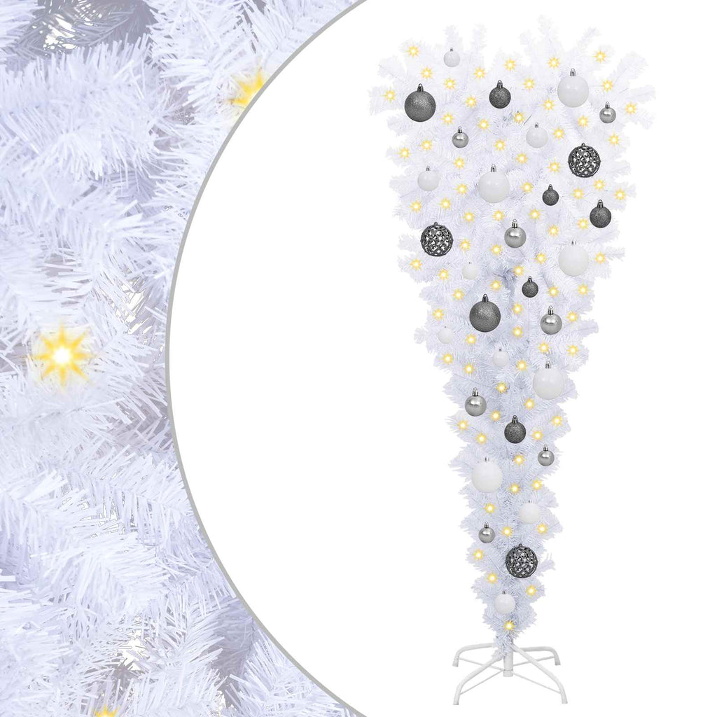 Künstlicher Weihnachtsbaum Weiß 120 cm PVC und Stahl