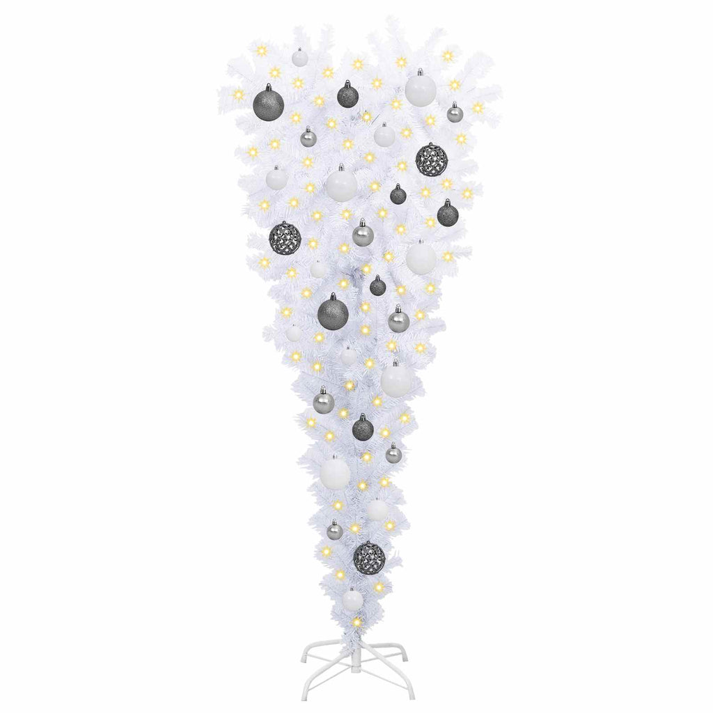 Künstlicher Weihnachtsbaum Weiß 120 cm PVC und Stahl